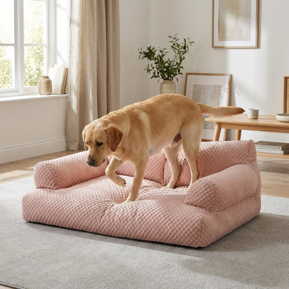 Quilted Ice Silk Dog Sofa Bed with Raised Sides | Cooling Fabric | M–XXL