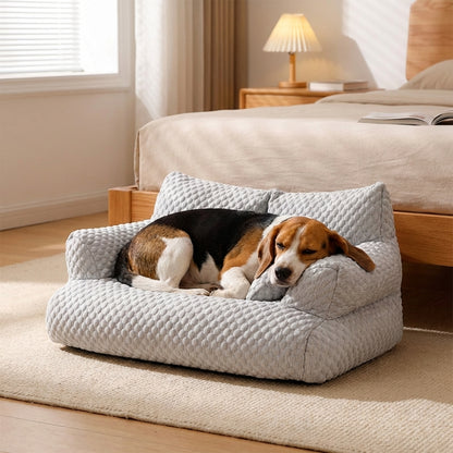 Quilted Ice Silk Dog Sofa Bed with Raised Sides | Cooling Fabric | M–XXL