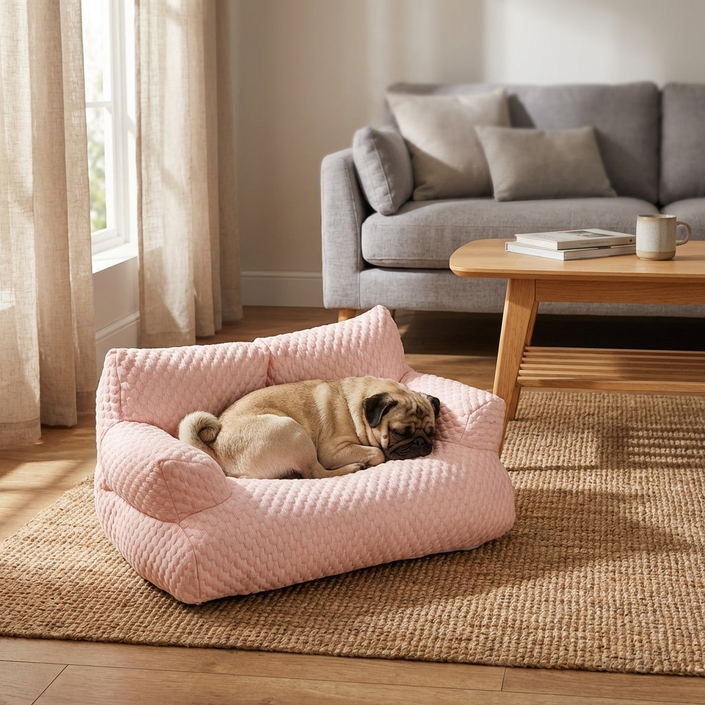 Quilted Ice Silk Dog Sofa Bed with Raised Sides | Cooling Fabric | M–XXL