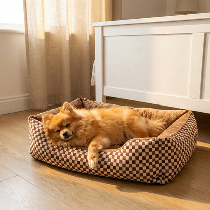 Rectangular Plush Dog & Cat Bed | Non-Slip Base | Machine-Washable Cover