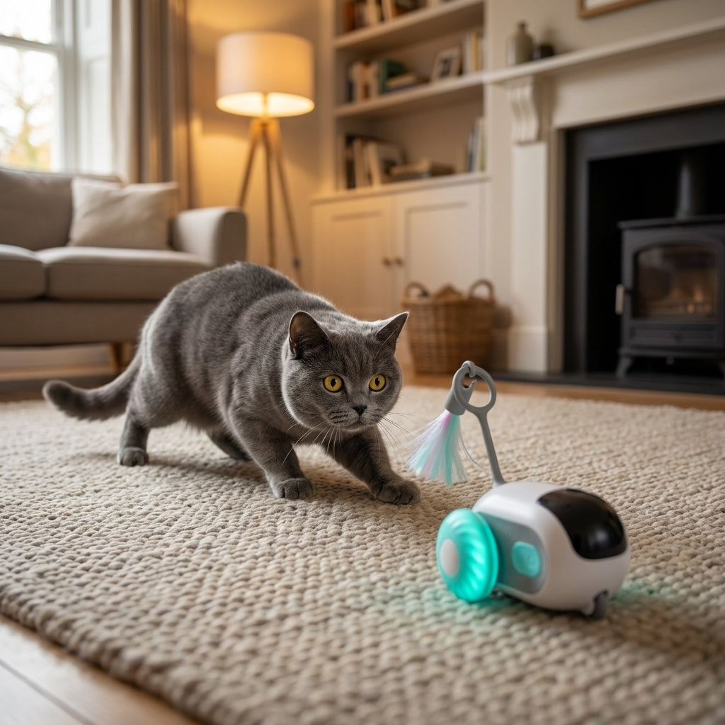 Remote Control Cat Toy with Feather Wand | 2 Play Modes