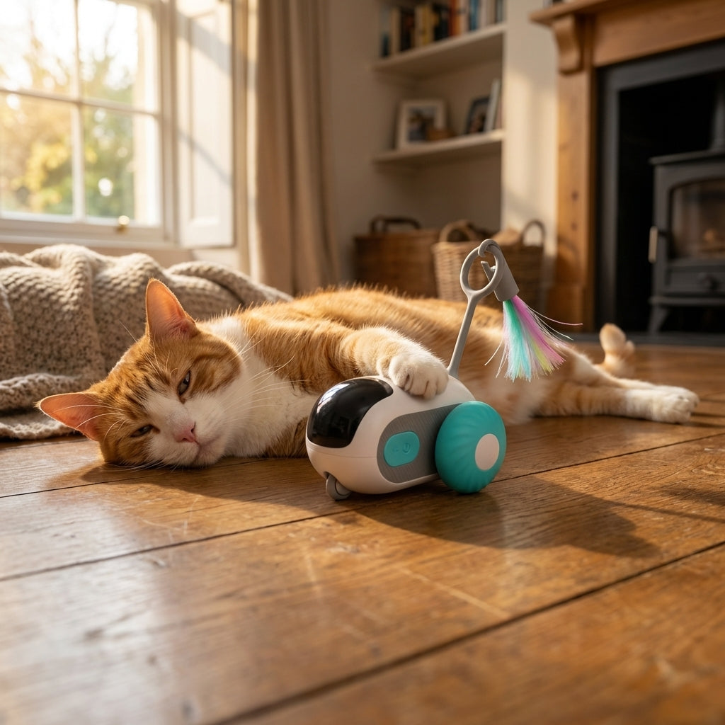 Remote Control Cat Toy with Feather Wand | 2 Play Modes