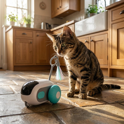 Remote Control Cat Toy with Feather Wand | 2 Play Modes