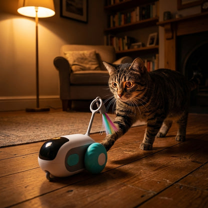 Remote Control Cat Toy with Feather Wand | 2 Play Modes
