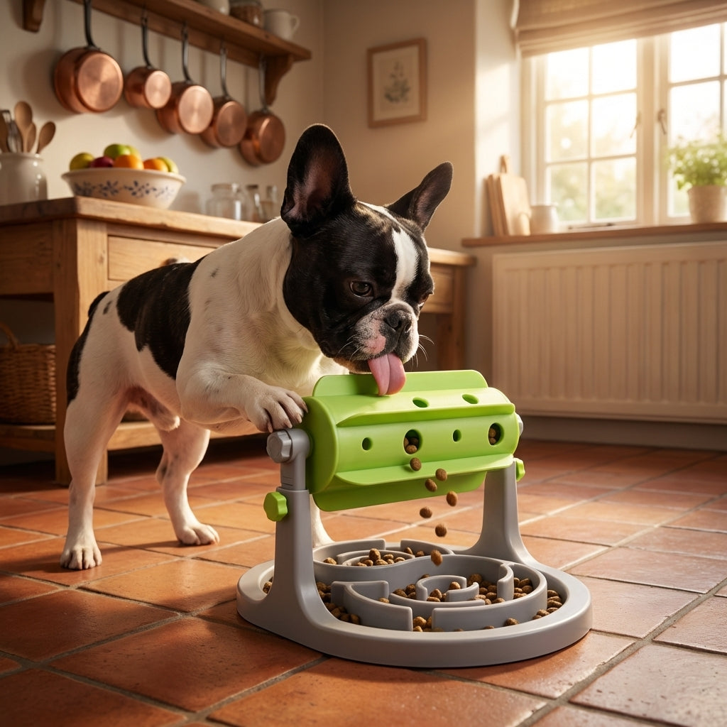 Rotating Slow Feeder for Dogs | Maze Bowl + Spinning Barrel