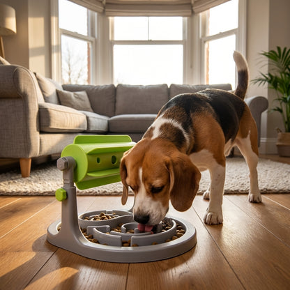 Rotating Slow Feeder for Dogs | Maze Bowl + Spinning Barrel