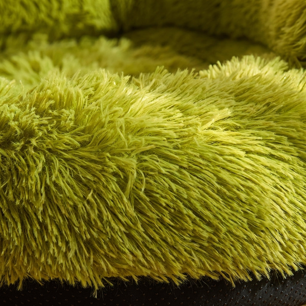 Round Plush Cat Bed with Novelty Character Design | Long Pile | M/L/XL