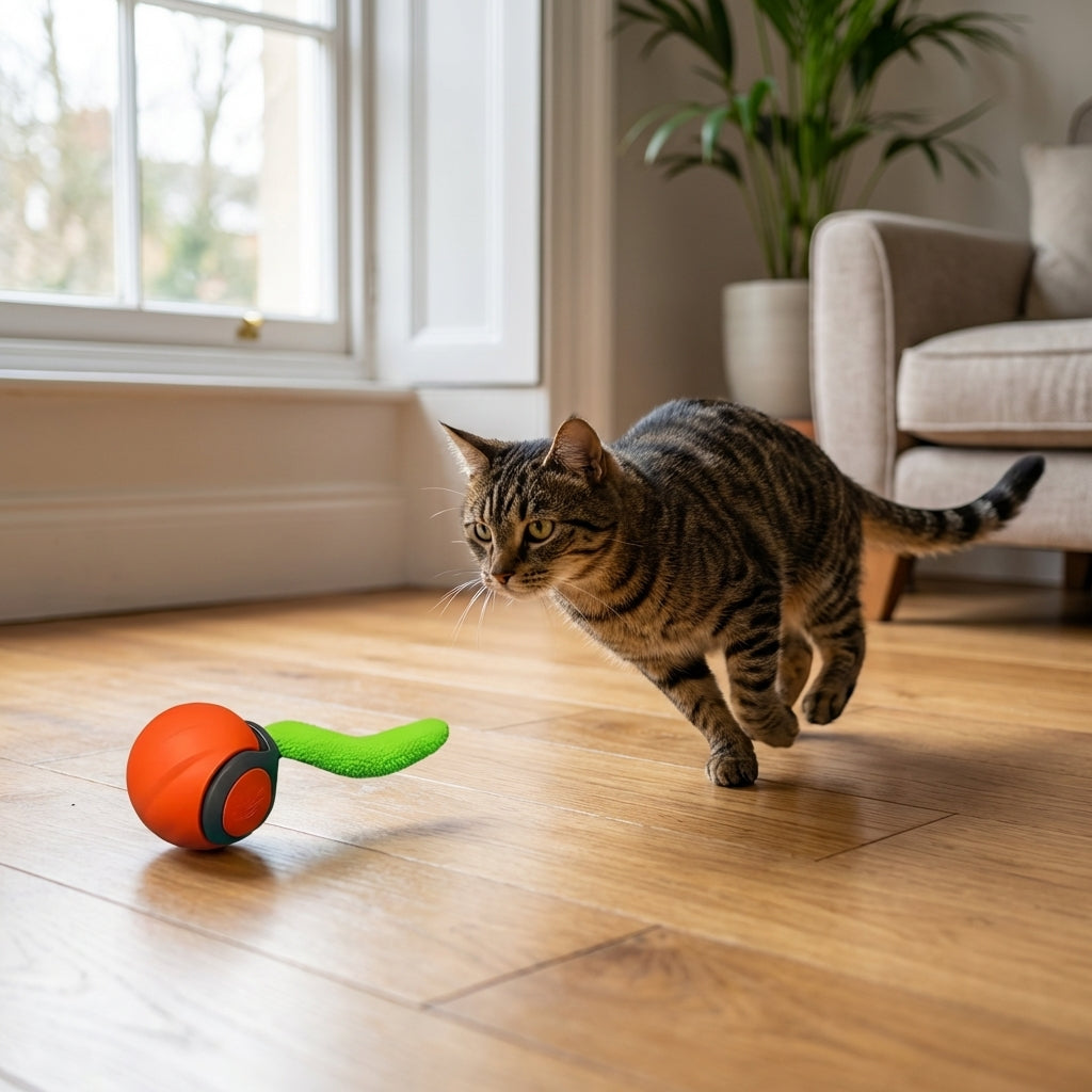 Self-Moving Cat Toy Ball | Motion Sensor & Paw-Activated | USB-C Rechargeable