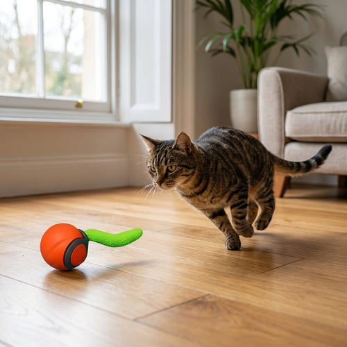 Self-Moving Cat Toy Ball | Motion Sensor & Paw-Activated | USB-C Rechargeable