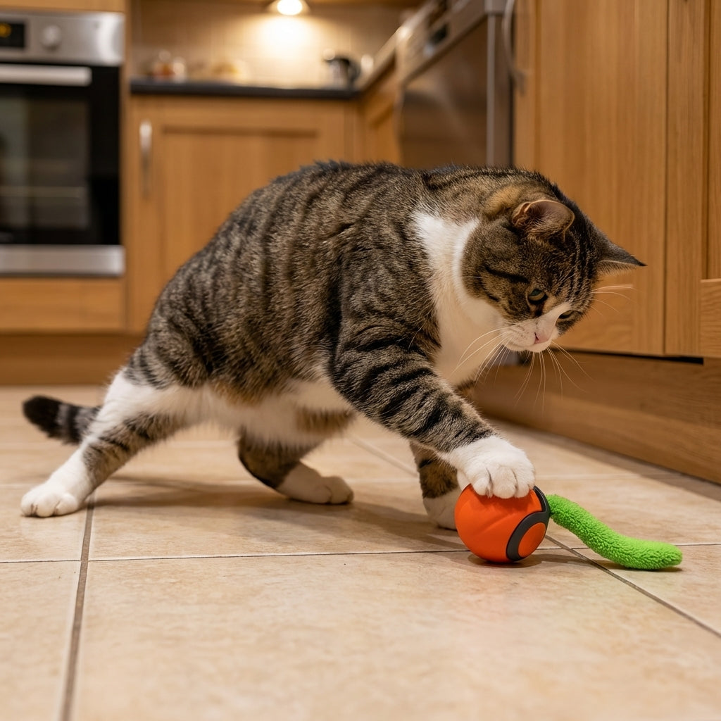 Self-Moving Cat Toy Ball | Motion Sensor & Paw-Activated | USB-C Rechargeable