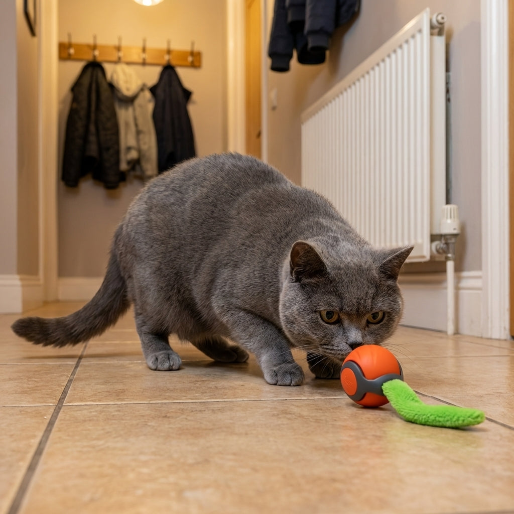 Self-Moving Cat Toy Ball | Motion Sensor & Paw-Activated | USB-C Rechargeable