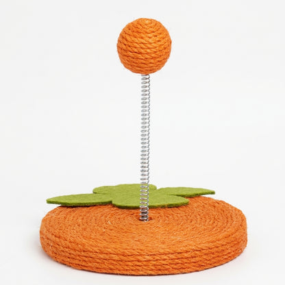 Sisal Spring Cat Toy with Scratching Base | Fruit Designs | 17.5 x 20 cm
