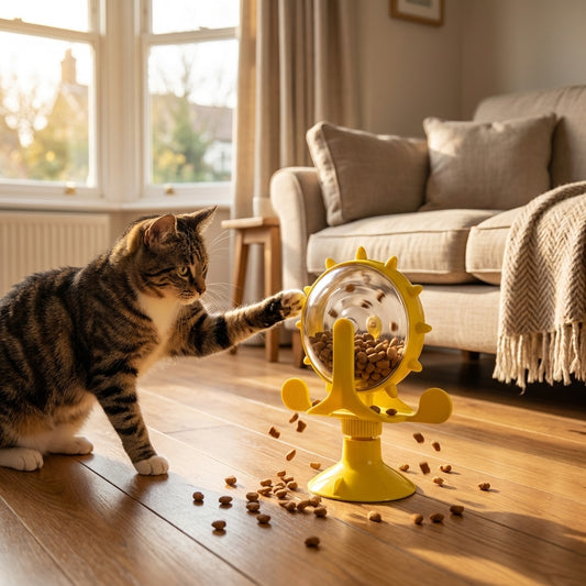 Spinning Treat Dispenser for Dogs & Cats | Suction Base | ABS & TPR