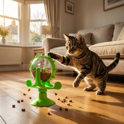 Spinning Treat Dispenser for Dogs & Cats | Suction Base | ABS & TPR