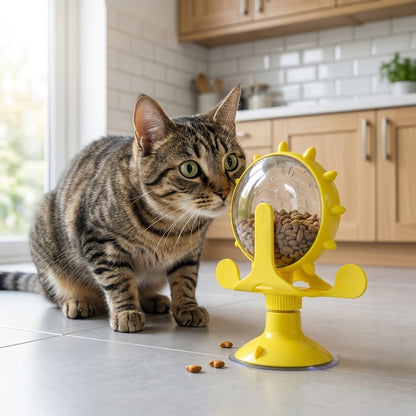 Spinning Treat Dispenser for Dogs & Cats | Suction Base | ABS & TPR