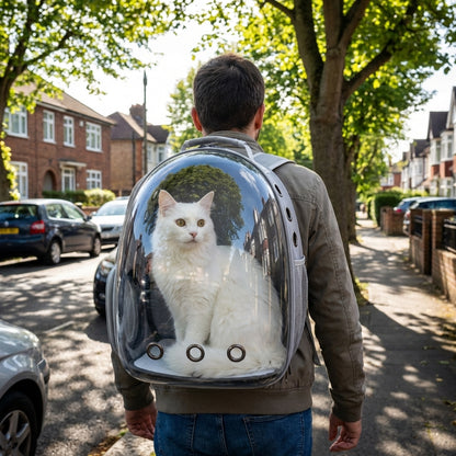 Transparent Bubble Cat Backpack Carrier | PVC & Oxford | 30x23x42cm