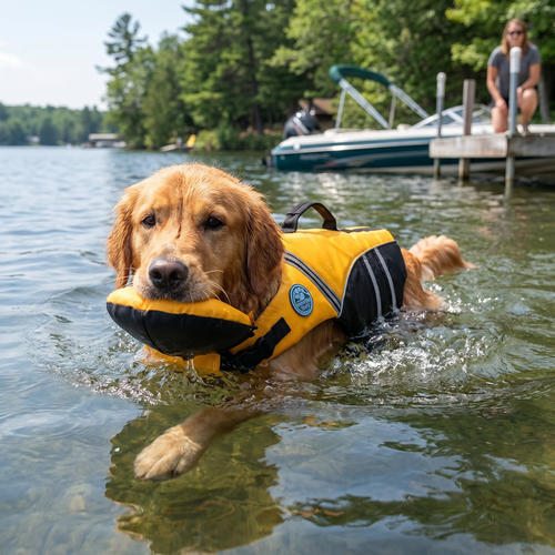 Dog Life Jacket with Rescue Handle | Swim Vest, 10 Colors, XS to XL
