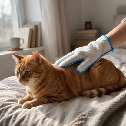 Pet Grooming Wipe Gloves for Dogs and Cats | Disposable, Five-Finger