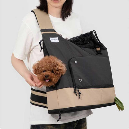 Cat Sling Carrier, Front Crossbody Bag | Mesh Top, Adjustable Strap, up to 17.6 lb