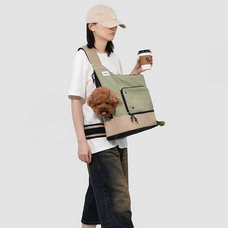 Cat Sling Carrier, Front Crossbody Bag | Mesh Top, Adjustable Strap, up to 17.6 lb