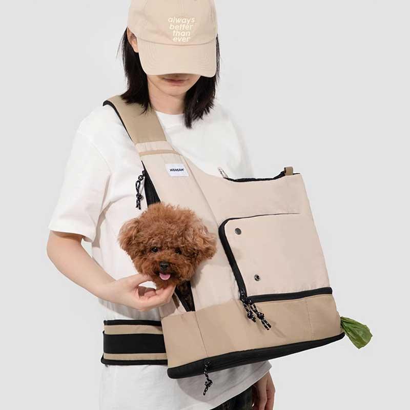 Cat Sling Carrier, Front Crossbody Bag | Mesh Top, Adjustable Strap, up to 17.6 lb