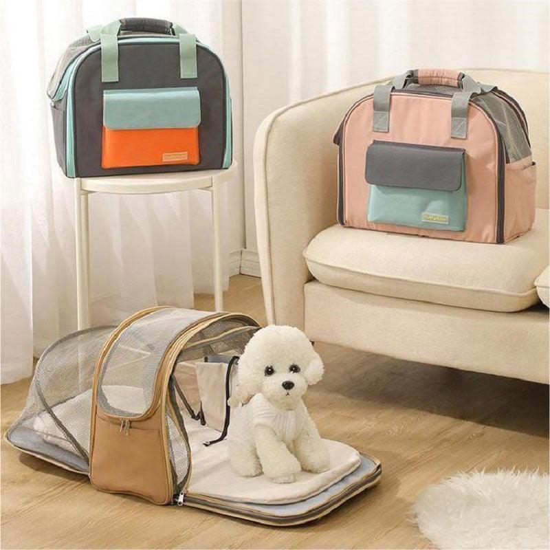Cat Carrier Tote with Pop-Out Tent | Foldable, Color Block, 3 Colors
