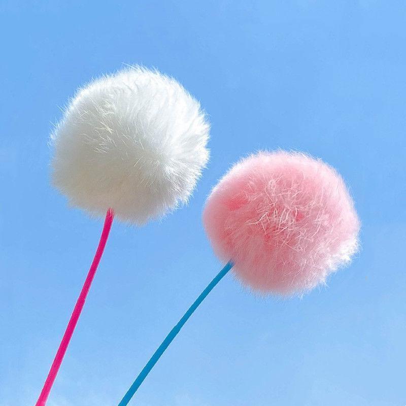 Fluffy Cat Teaser Wands | Pompom, Fur Strip and Feather, Set of 3 or 5
