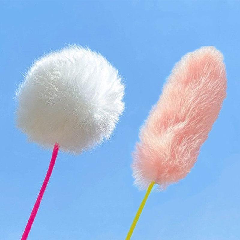 Fluffy Cat Teaser Wands | Pompom, Fur Strip and Feather, Set of 3 or 5