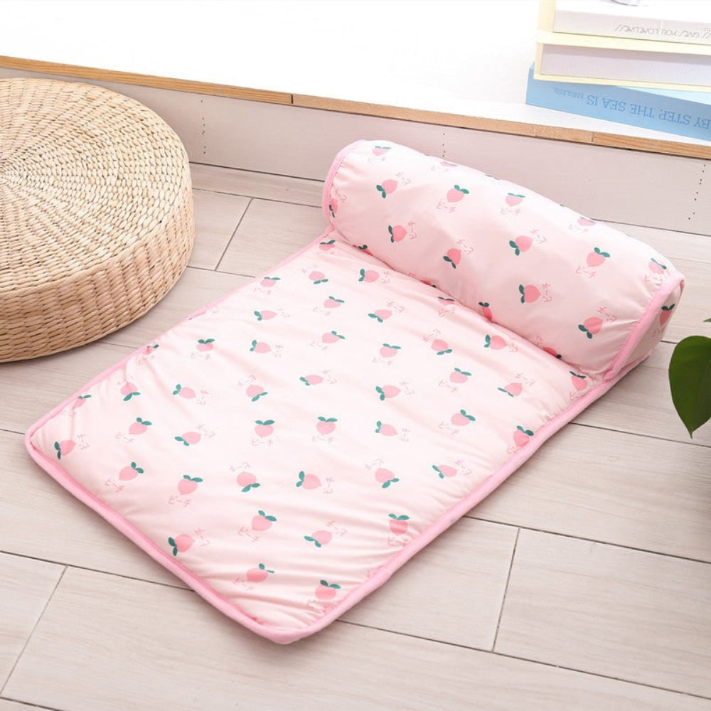 Pet Cooling Mat with Pillow | Fruit and Bear Prints, Dogs and Cats