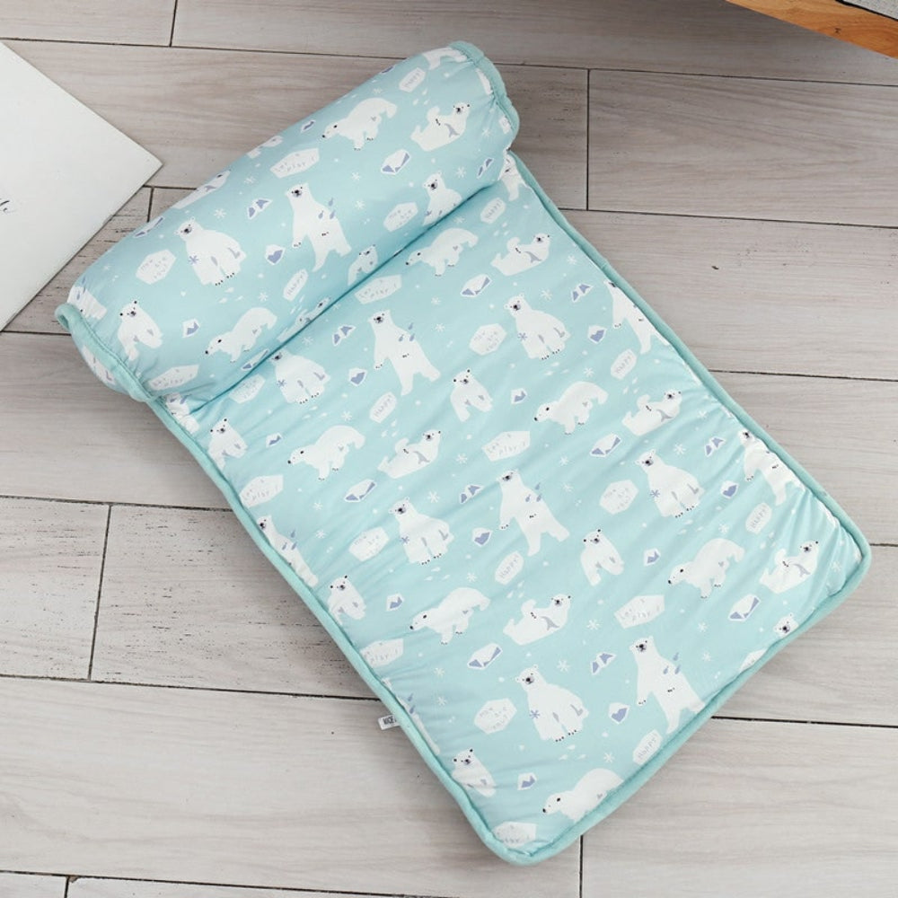 Pet Cooling Mat with Pillow | Fruit and Bear Prints, Dogs and Cats