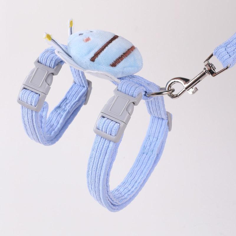 Bee Cat Harness and Leash Set | Adjustable H-Style, S or M, 6 Styles
