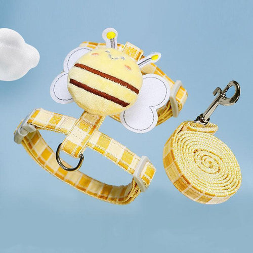 Bee Cat Harness and Leash Set | Adjustable H-Style, S or M, 6 Styles