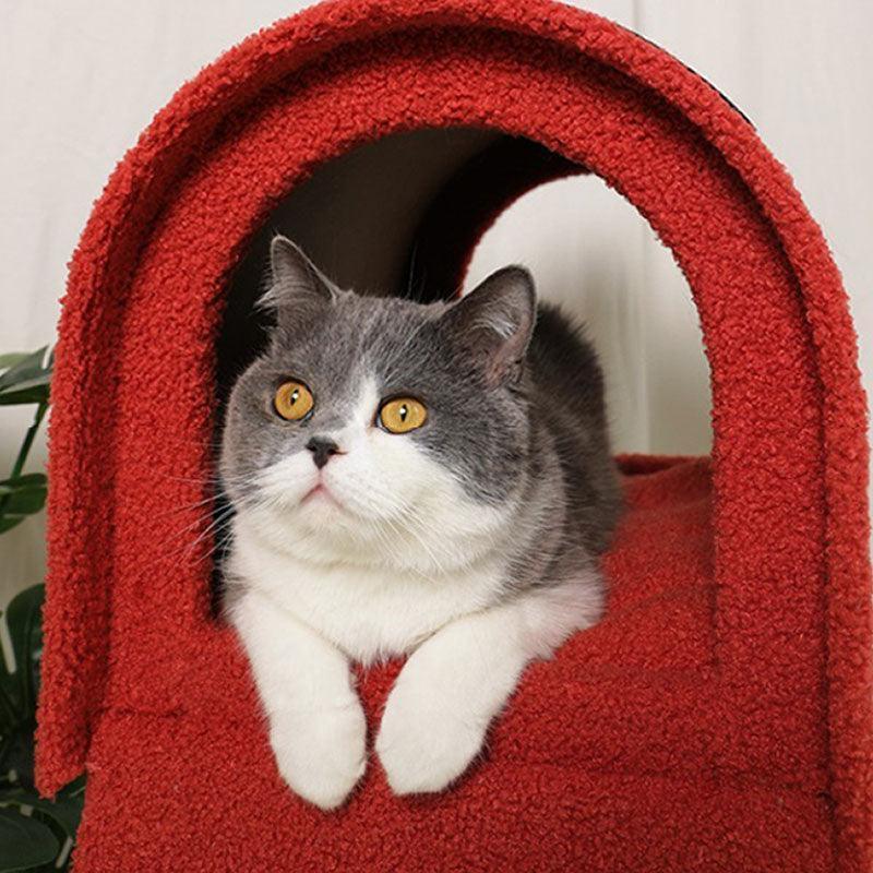 Mailbox Cat Tree with Cat House | Sisal Scratching Post, 31.1 in
