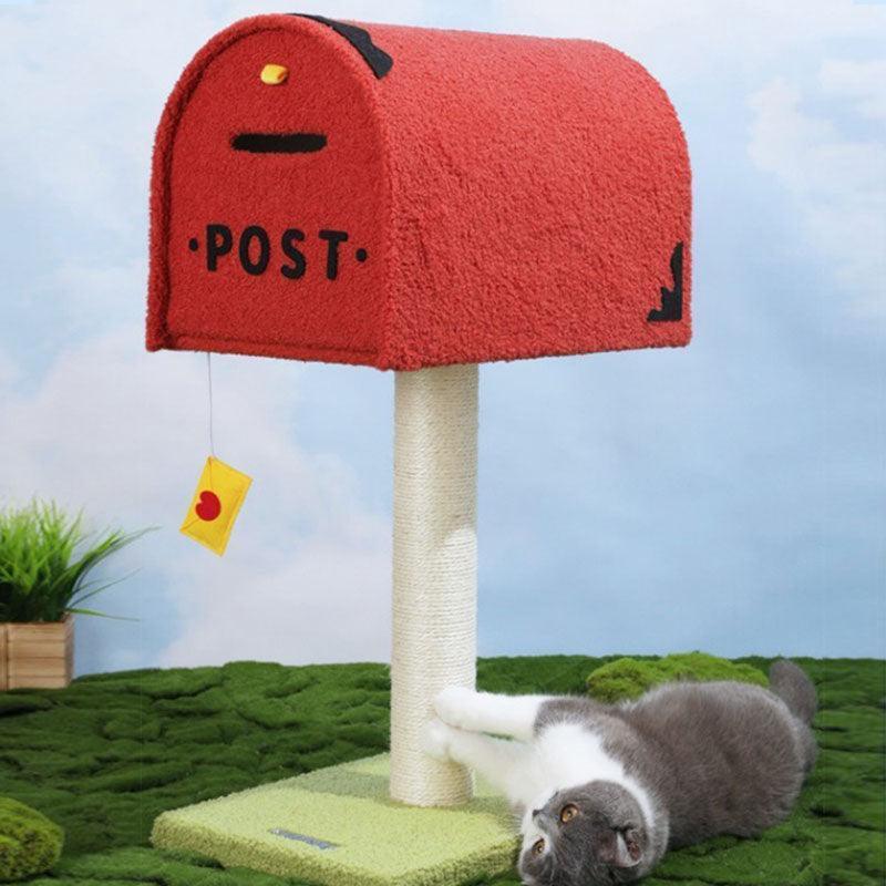 Mailbox Cat Tree with Cat House | Sisal Scratching Post, 31.1 in