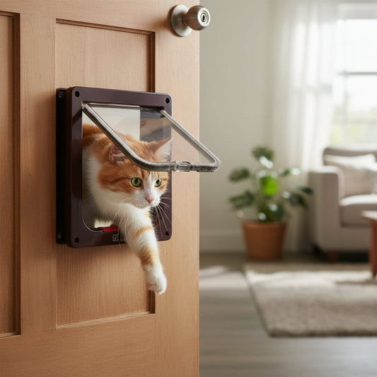 Cat Door with 4-Way Lock | Magnetic Flap, Small Dogs, S to XL