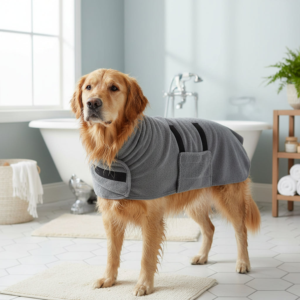Dog Drying Coat | Towel Robe with Adjustable Straps, XS to XL