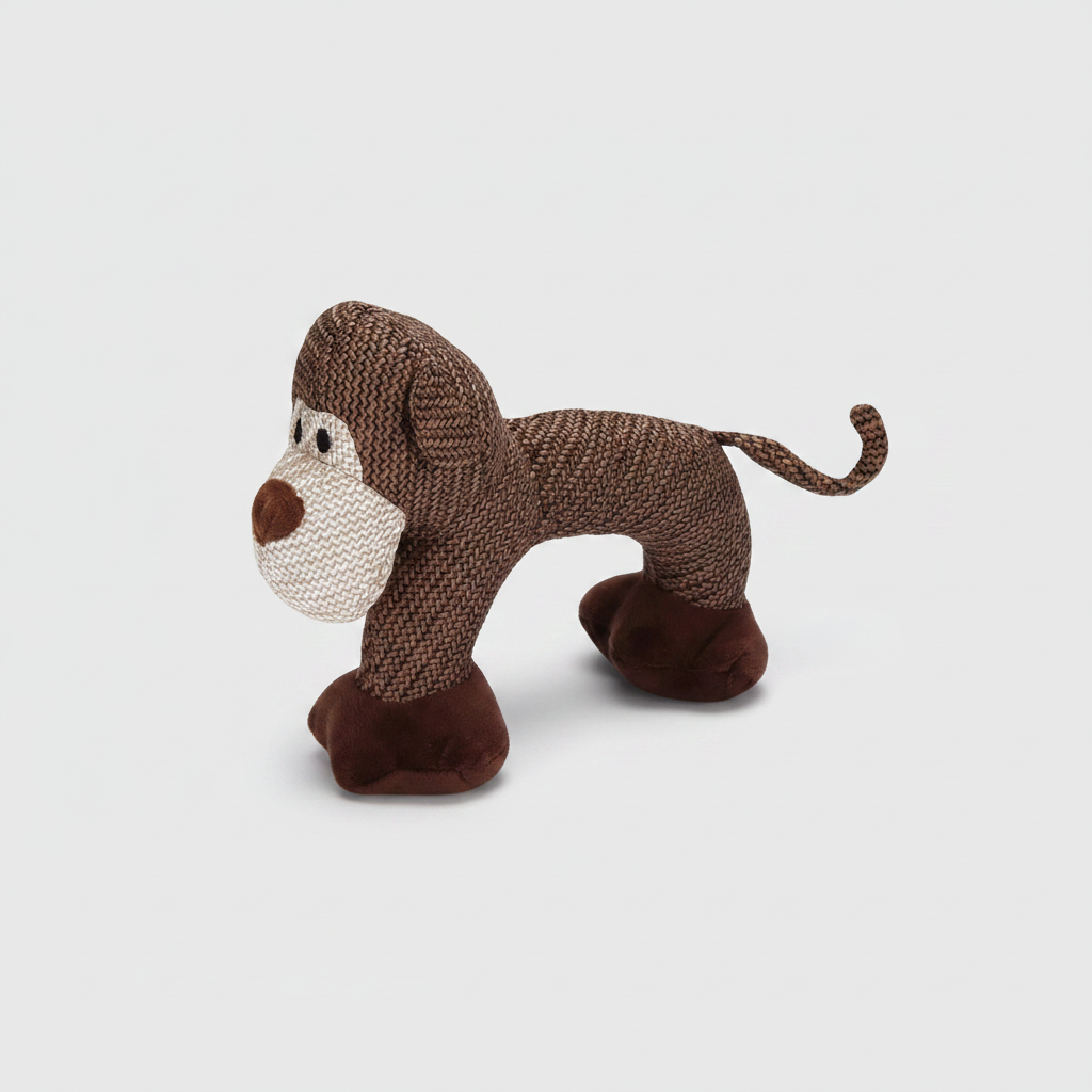 Plush Animal Dog Toy | Textured Fabric, 4 Animals
