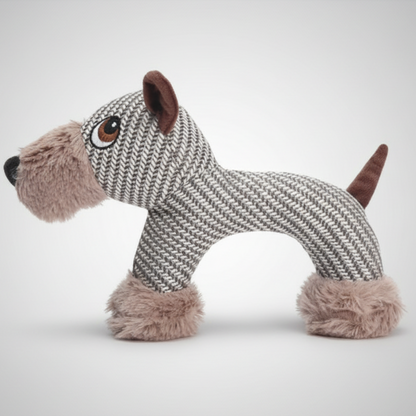 Plush Animal Dog Toy | Textured Fabric, 4 Animals
