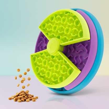 Slow Feeder Dog Bowl | 3-Layer Rotating Puzzle, 9.8 in