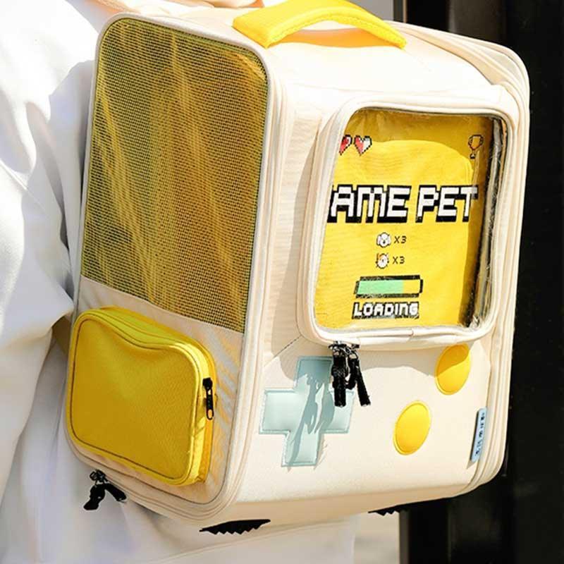 Cat Backpack Carrier, Expandable | Retro Game Design, Up to 19.8 lb