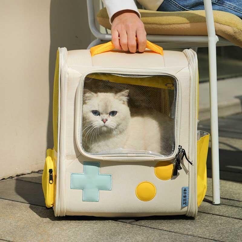 Cat Backpack Carrier, Expandable | Retro Game Design, Up to 19.8 lb