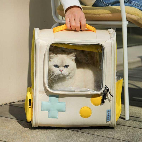 Cat Backpack Carrier, Expandable | Retro Game Design, Up to 19.8 lb