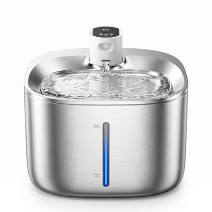Large Cat Water Fountain | 135 oz Stainless Steel, Cordless
