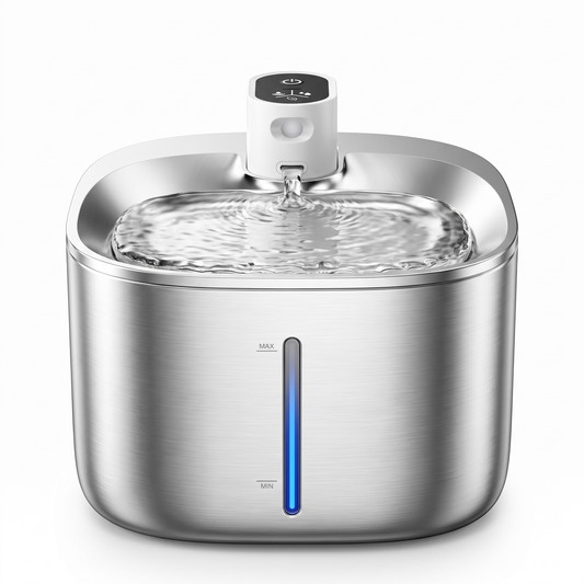 Large Cat Water Fountain | 135 oz Stainless Steel, Cordless