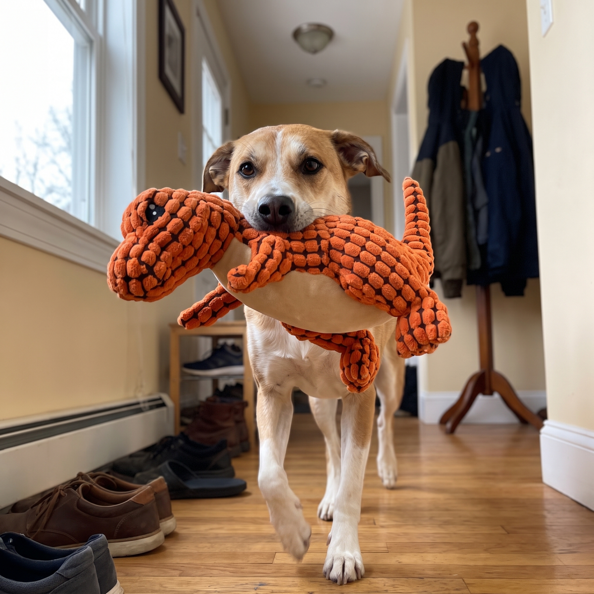 Dinosaur Plush Dog Toy | Built-In Squeaker | 5 Styles