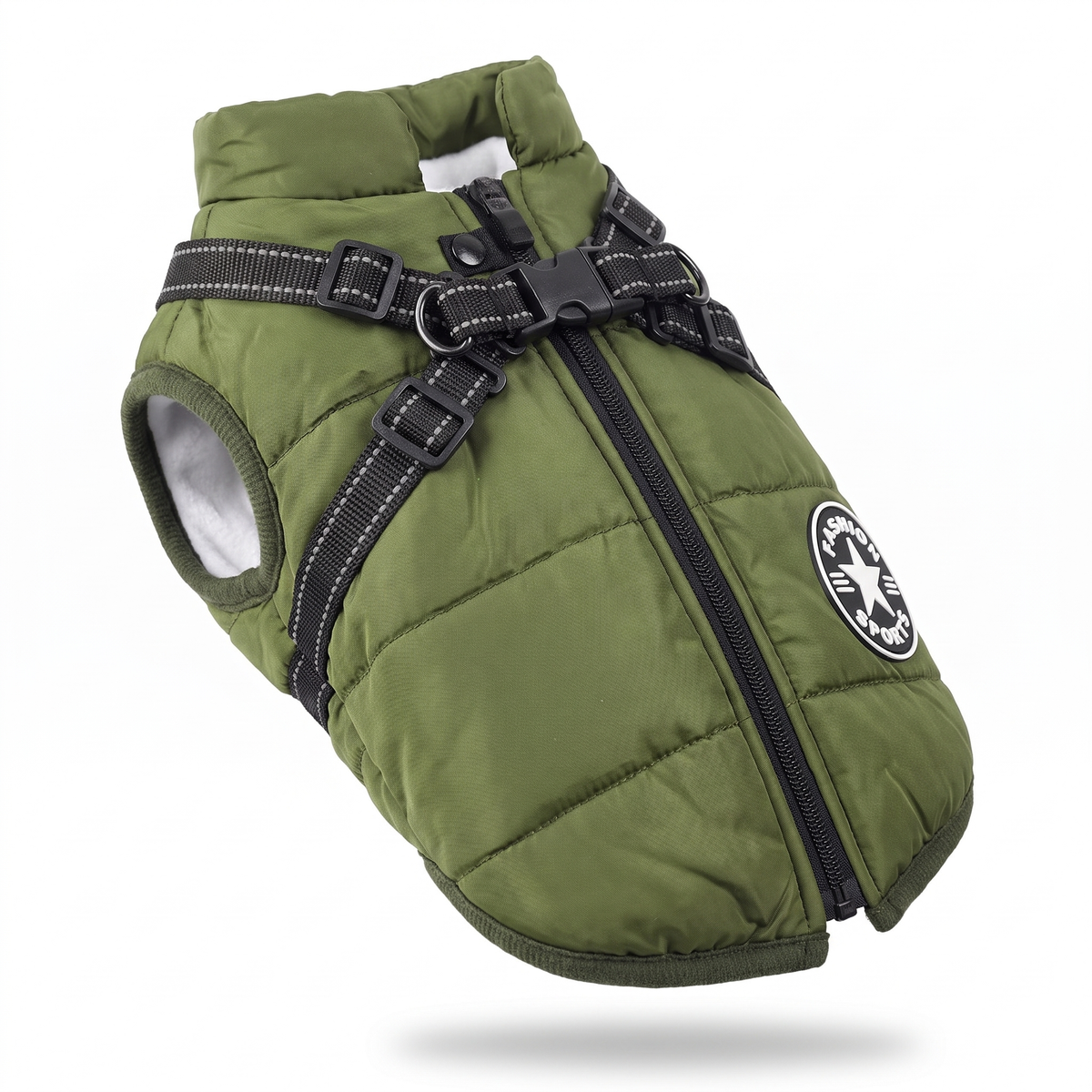 Dog Winter Jacket with Built-In Harness | Fleece Lined, S to 5XL