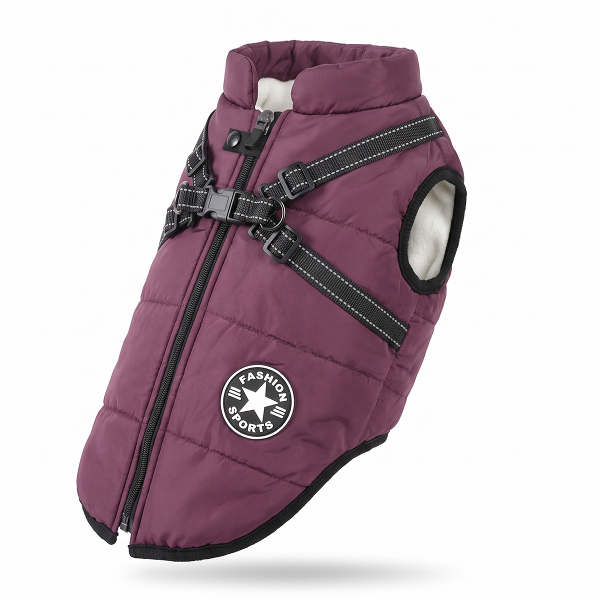 Dog Winter Jacket with Built-In Harness | Fleece Lined, S to 5XL