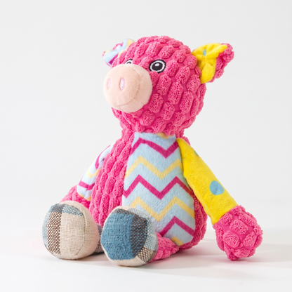 Squeaky Plush Dog Toy for Small and Medium Dogs | 7 Patchwork Animals