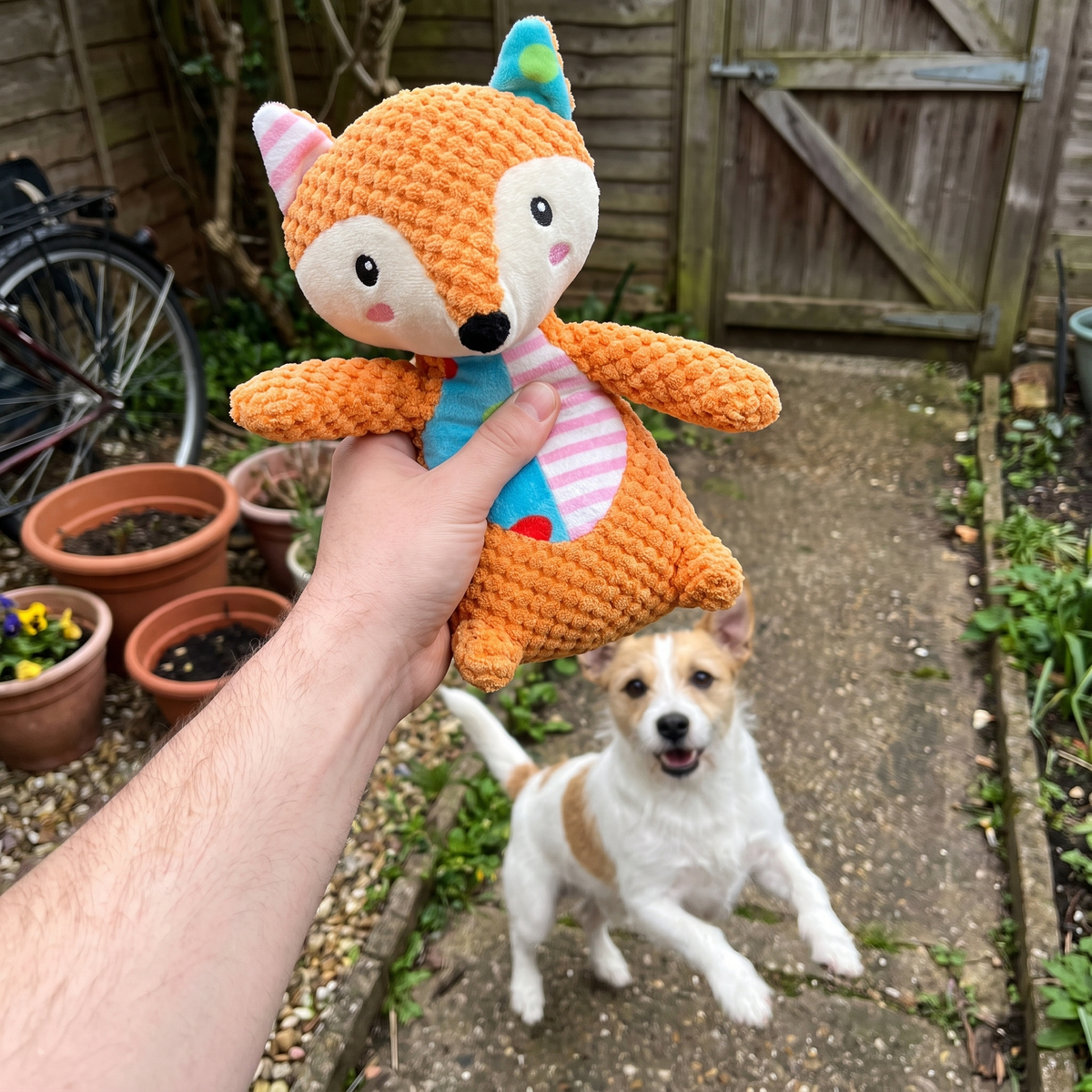 Squeaky Plush Dog Toy for Small and Medium Dogs | 7 Patchwork Animals