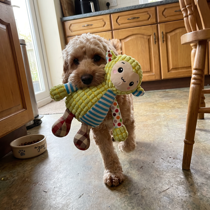 Squeaky Plush Dog Toy for Small and Medium Dogs | 7 Patchwork Animals